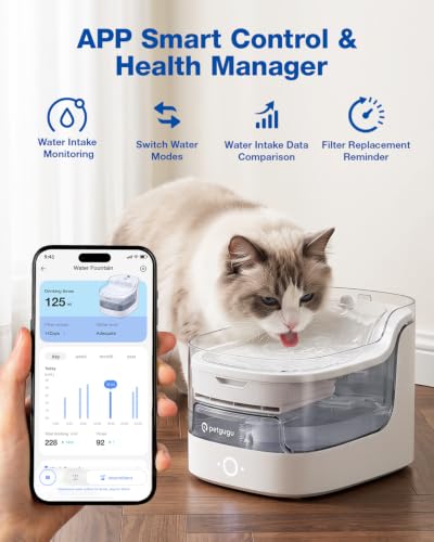 2L/68oz Cat Water Fountain Cordless Pump Pet Fountain - image 2