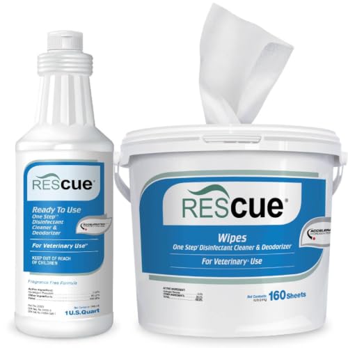 REScue Bucket Wipes & RTU 32oz Disinfectant – Disinfectant Cleaner for Vet Use, Designed to Clean Kennels, Litter Boxes & More image 5
