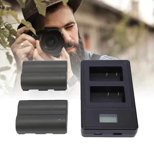Baterías Litio 2800mAh AMONIDA Cargador Doble Cámaras Digitales 20D 10D 5D 4