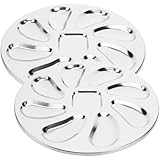 Cabilock 2 Stück Edelstahl Austern Serviertablett Wiederverwendbare Meeresfrüchteplatte Verschleißfeste Küchenplatte für Restaurant und Haushalt (230×230×15mm