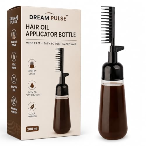Image of dream pulse Root Comb Hair Dye Applicator Bottle 160ML, 2 in 1 Hair Oil & Hair Color Applicator Comb Bottle, Scalp Oil Applicator, Hair Coloring Dyeing Dispensing Bottle for Home & Salon Use