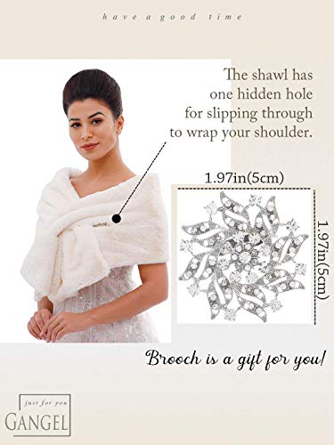 Gangel Long Faux Fur Shawl Wraps Bridal Winter Bolero Wedding 1920 Shrug(1pc)4