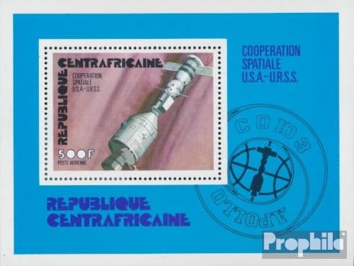 Prophila Collection Zentralafrikanische Republik Block9 (kompl.Ausg.) postfrisch ** MNH 1976 Raumfahrtunternehmen Apollo Sojus (Briefmarken für Sammler) Weltraum