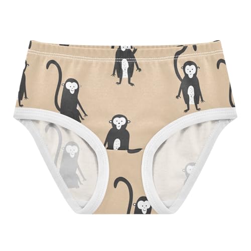 Wusikd Monkey Girls' Underwear Cotton Animal Girls Briefs Soft Toddler Underwear 4T Multi