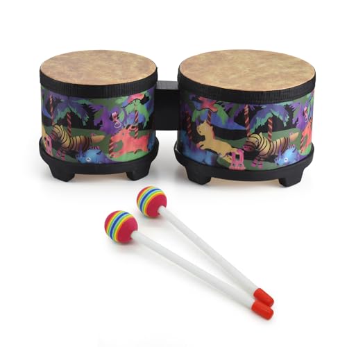 Tambour au Sol 5 et 6 Pouces HUIOP avec 2 Maillets pour Enfant