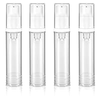 4 Stk Leer Airless Pumpspender,Pumpflasche Klein Leer,Reise Spenderflasche,Tragbarer Pumpspender 10ml,Vakuum Kosmetikbehälter,Reiseflaschen zum Befüllen,Kunststoff Sprühflasche Klein,für Flüssigkeit