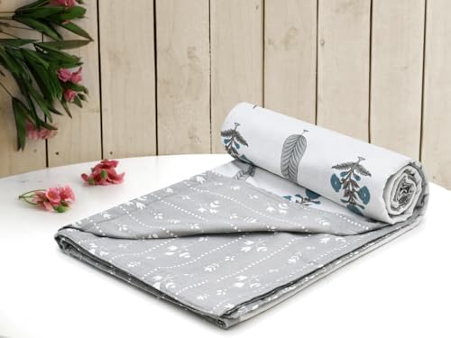 Image of Amazon Brand - Umi AC Dohar Blanket for Single Bed | 100% Cotton 160 TC | Soft Lightweight Three Layer Quilt | 57x87 Inches | Beautiful Elegant Design