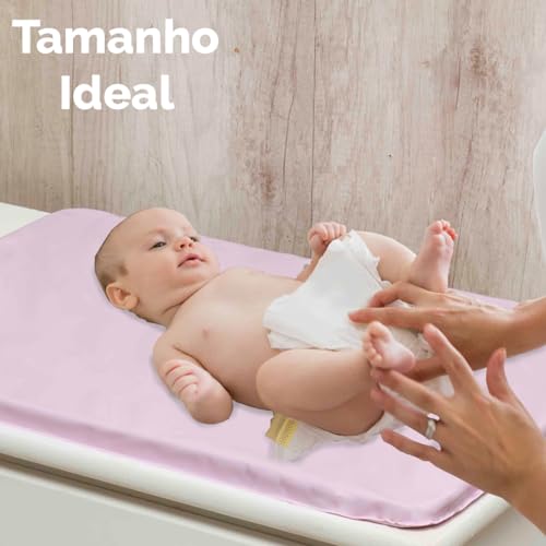 Trocador Bebê para Cômoda PVC Slim Impermeável (Rosa)