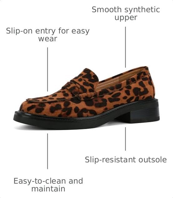 Image of Loafers for Women, Classic Penny Slip On Flat Dress Shoes