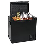 KioGro Kompressor Kühlbox 50L, Kühlbox Auto, -20°C bis 20°C, Dual-Zone, 12/24V DC & 240V AC, Abnehmbare Tür, mit Griffen, für Auto, Camping, Outdoor, Reisen, Angeln, Schwarz