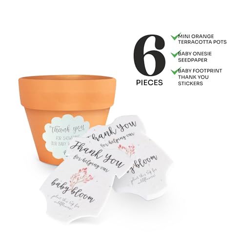 Papier à graines avec mini pots orange pour cadeau invité original - 3