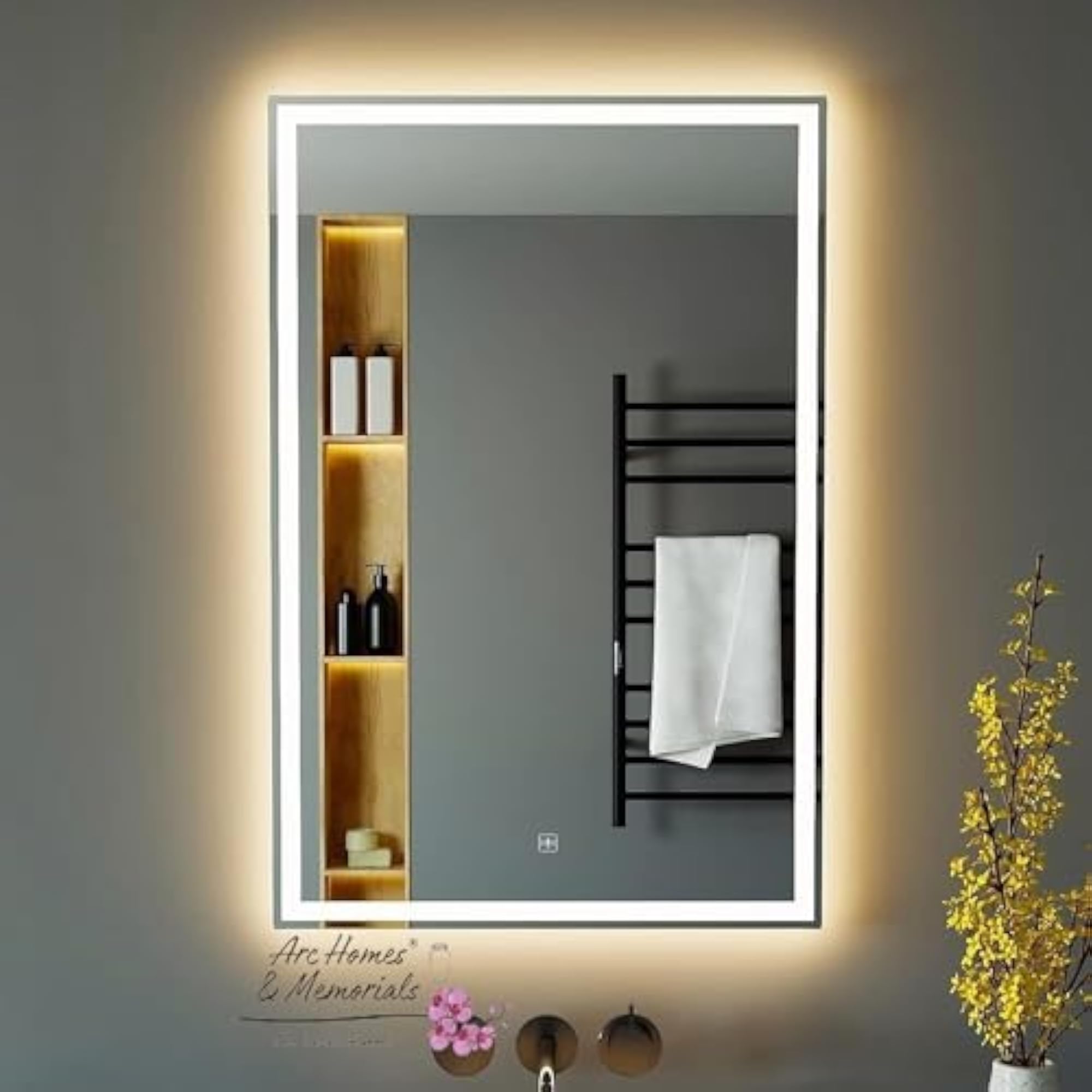 Modern Wall Mounted Rectangular Backlit LED Mirror