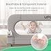 UPGOGO Folding Bed Rail for Toddlers,Baby Bed Rail Guard with Reinforced Anchor Safety System,Fit Bunk,Full Size,Queen,King,Twin(Grey,71