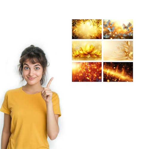 Image of SiddArtify Golden Floral Wall Art Prints Set - Botanical Poster Decor for Living Room Bedroom Office - Set of 2-4x6 Inch - Board (Pack of 6) - Sticker (Pack of 6)