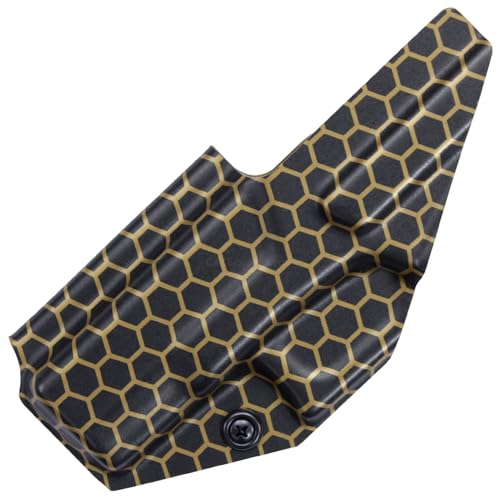 Image of KYDEX Thermoform Sheet - (Honeycomb Camo) - (Liquid Metal) - (Gold /Black - Reversed) - (12in x 12in) - (1 Sheet) - (for Holster Making, Cosplay, Hobby) - (USA Made)