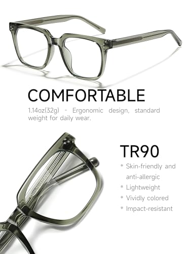 Image of Oversized Square Blue Light Glasses for Woman Men fashion Reduce Eyestrain Protection for TV /Computer /Gaming