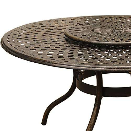 Oakland-Living-Contemporary-Modern-Mesh-Lattice-59-inch-Bronze-Lazy-Susan-Outdoor-Aluminum-Round-Patio-Dining-Table-Large Oakland Living Contemporary Modern Mesh Lattice 59 inch Bronze Lazy Susan Outdoor Aluminum Round Patio Dining Table Large