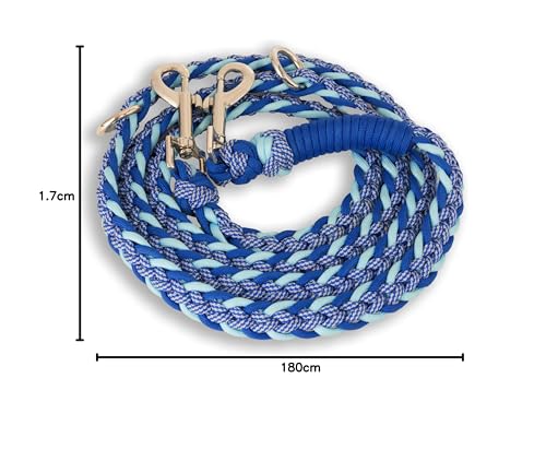 FairPaw Paracord Hundeleine geflochten - 1,8m Hunde Leine verstellbar mit 2 Karabiner, Leine Hund Große Hunde, Hundeleinen, Dog Leash, Führleine Hund, Bissfeste Hundeleine zum Umhängen, Trainingsleine
