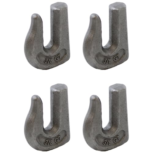 Boxer Weld On 3/8 Grab Chain Hook G70 Forged – 4 Pack - 6,600lbs Heavy Duty Hooks - Beveled Edges for Easy Welds