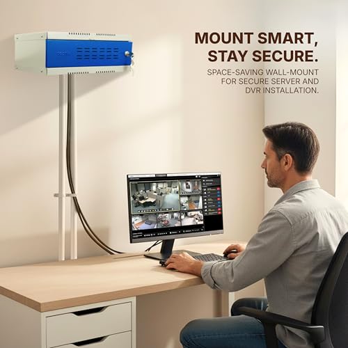 Image of Geonix 2U DVR Rack | Wall Mount Network Server Rack | NVR Cabinet Box with Lock | 0.4 mm Metal Thickness
