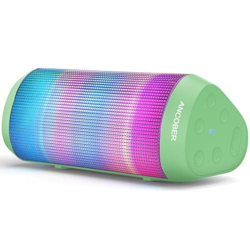 Portable Bluetooth Speaker Wireless, 15W HD Loud Sound with Cool Dazzling LED Lights, IPX4 Waterproof, BT5.3, TWS Surround Stereo Pairing, Small Speaker for Outdoor Party Home Camping, Ideal Gifts