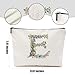Flowers Initial Makeup Bag Personalized Cosmetic Bag Monogrammed for Women Sister Friend Travel Organizer Zipper Pouch Teacher Christmas Birthday Wedding Bridal Shower Gifts, Letter E