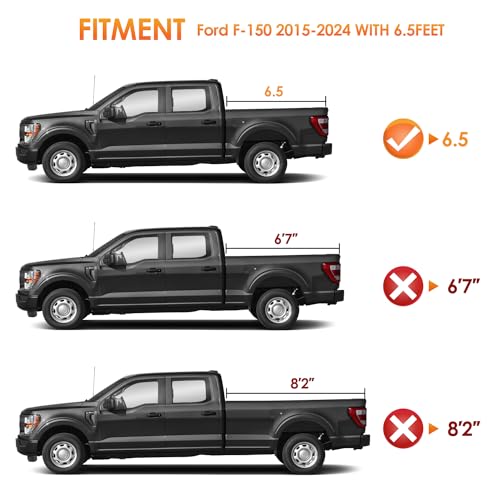 Image of Nilight Soft Roll-Up Tonneau Cover for Ford F-150 2015-2026 6.5ft Bed