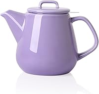 Vista 22 de Sweejar Tetera de porcelana con infusor de acero inoxidable extraíble, apto para microondas y lavavajillas, para té suelto, infusor de té para Negro