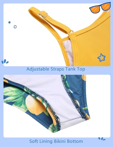 Image of Arshiner Girls 3 Piece Swimsuit for Teen Girl Tankini Swimsuits Bathing Suit Beach Bikini Swimwear with Skirt