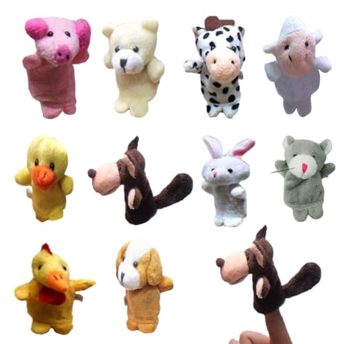 JEYORZY 10 Piezas Marionetas de Mano,Muñecos de Dedo para Niños,Figuras de Peluche,para Cumpleaños Infantiles,Regalos e Ideas de Regalo,para Niños y Niñas
