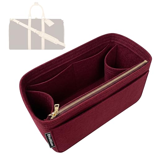Divitize Premium Purse Organizer compatible with LV Keepall 25/35/45/50/55/60 — Handmade Perfect Fit, Snug & Sturdy 3mm Thick Felt, Double-Layered Base (Scarlet, Keepall 50)