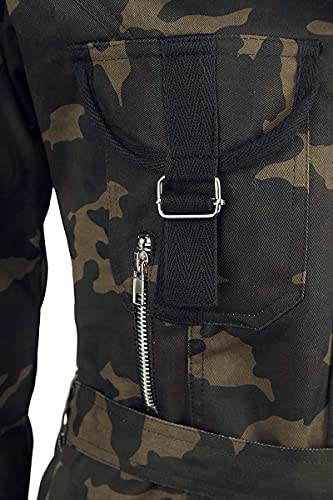 Gothicana by EMP Damen Camouflage Wintermantel mit Fell-Kapuze XL