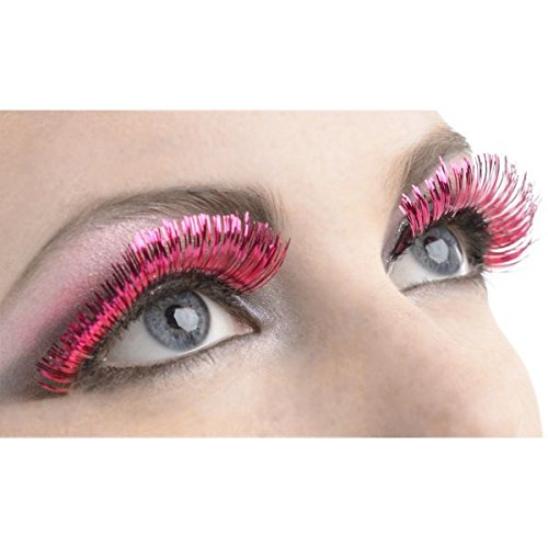 Amscan Non Toxic Self Adhesive Tinsel False Eyelashes, One Size, Pink #TOP1