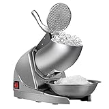 BI-DTOOL Ice Crusher Electric Triple Blades Ice Crusher Shaver Stainless Steel Shaved Ice Machine 380W Snow Cone Machine 1500 RPM Ice Shaving Machine 286lbs/hr Commercial And Domestic Silver
