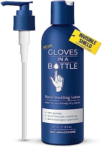 Gloves In A Bottle Shielding Lotion – Long-Lasting Barrier Moisturizer for Dry, Cracked Hands & Sensitive Skin | Non-Greasy, Fragrance Free Lotion | Safe for Men, Women & Babies 6 Months+ | 8 oz Pump