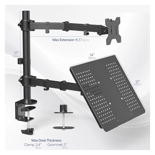Support de bureau pour ordinateur fin des douleurs écran 32" noir - 3