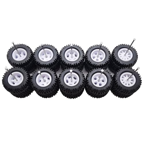 5 Set 1/64 Off Road Wheels and Tires Set, 1 64 Scale Wheels Large Trucks Off-Road Modified Tire with 5 Styles Rims(Tire Diameter 0.68in/17.2mm) (White)