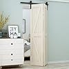 LTIYITL 5FT Bi-Folding Sliding Barn Door Hardware,Smoothly and Quietly-Heavy Duty -Simple and Easy to Install for 2 Doors Hardware Kit,Basic"J"[No Door ]