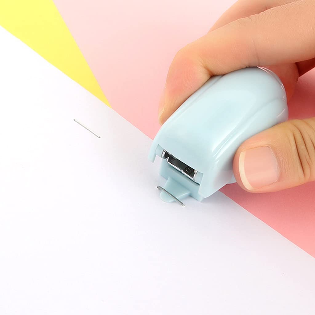 Desktop-Heftgeräte, Mini-Heftgerät mit Heftklammern, 15 Blatt Kapazität, kleines Heftgerät mit integriertem Heftklammerentferner, 5000 Standard-Heftklammern for Kinder
