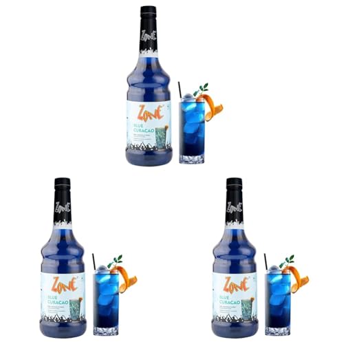 Image of Zone Blue Curacao Flavoured syrup 1000ml - Tropical Blue Citrus syrup for Mocktails, Cocktails, Coolers, Sodas, Lemonades & Summer Drinks | 1 Litre - More Servings, Perfect For Cafe Restaurants & Professional Use