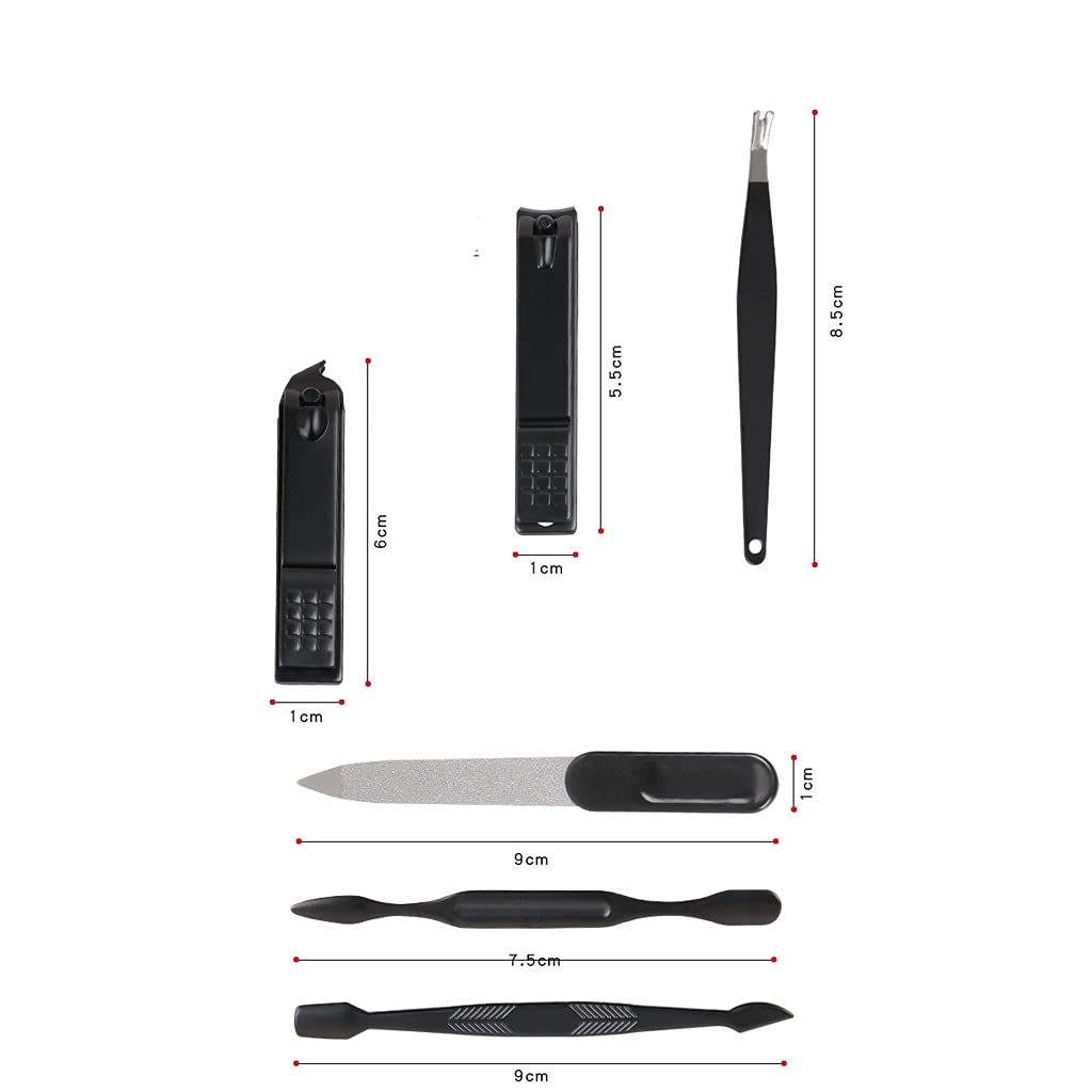 Manicure Set Personal Care Tools Nail Clippers Home Use Pedicure Manicure Set 12 Piece Set Black Manicure Nail Clippers Kit