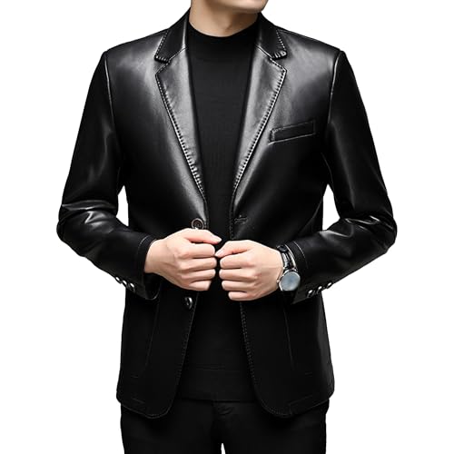 Veste en cuir synthétique coupe ajustée blazer moderne homme