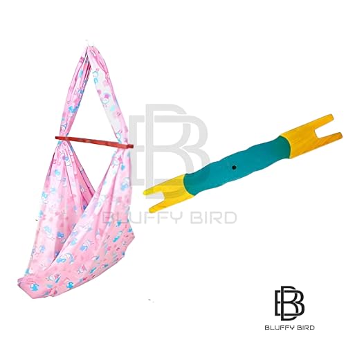 Image of Wooden Baby Thottil Kattai /Thottil Kambu /Color Cradle Stick /Wood Swing Stick,Length 46 cm - Pack of 1
