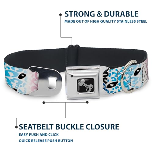 Collier de chien léopard blanc Buckle Down en os large réglable - 5