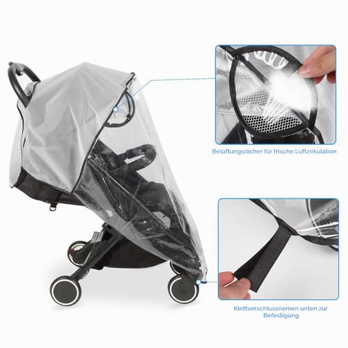 Regenschutz Kinderwagen,Kinderwagen Regenschutz Universal,Regenschutz Buggy,Reise Wetterschutz für Winddicht, Wasserdicht… – Ansicht 4
