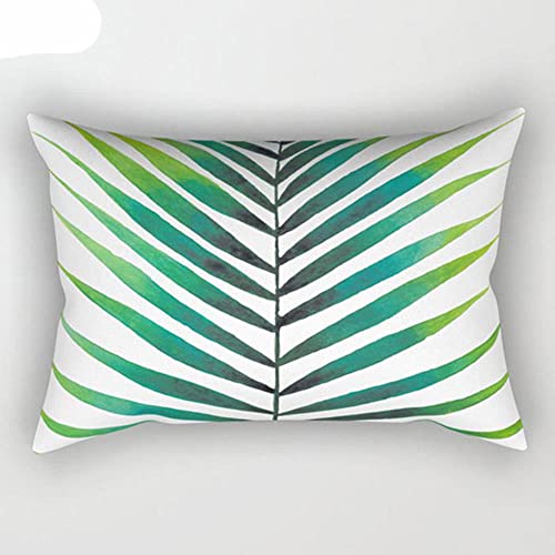 Cojines Decorativos Plantas Tropicales Funda de Almohada 30x50 Poliéster Funda de cojín Decoración Funda de Almohada Cojines Decoración para el hogar-Marrón Cover