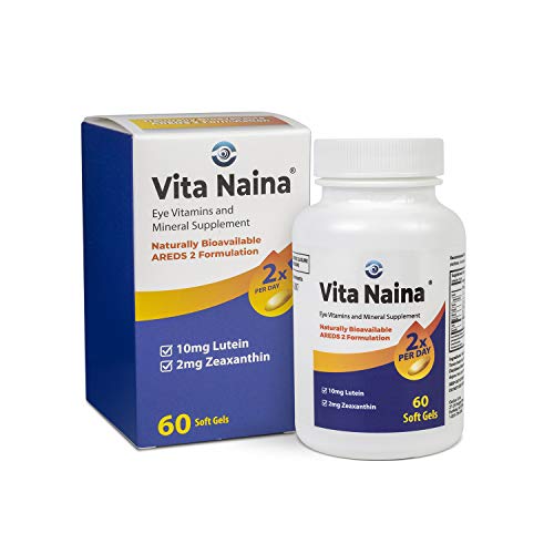 Vita Naina - AREDS2 Eye Vitamins and Mineral Supplement  High bioavailability and bio-Absorption  Easy on Your Digestive System Formula and Easy to Swallow (60 SoftGels)
