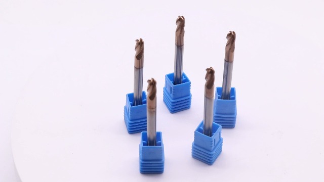Image of 5Pcs 3 /16 inch 4 Flute Carbide Ball Nose End Mill, Double End, TiSiN Coated | Solid Carbide, 30 Helix, 3 /16 inch Cutting, 3 /16 inch Shank, 3 /8 inch LOC, 2-1 /2 inch OAL, for Milling Alloy Steel, Carbon Steel, Cast Iron