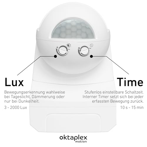 Détecteur de mouvement extérieur blanc Oktaplex Lea IP54 - 4