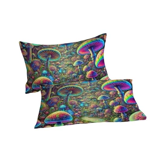 Housse de couette champignons 200x200 cm avec zip pour lit double ado - 7